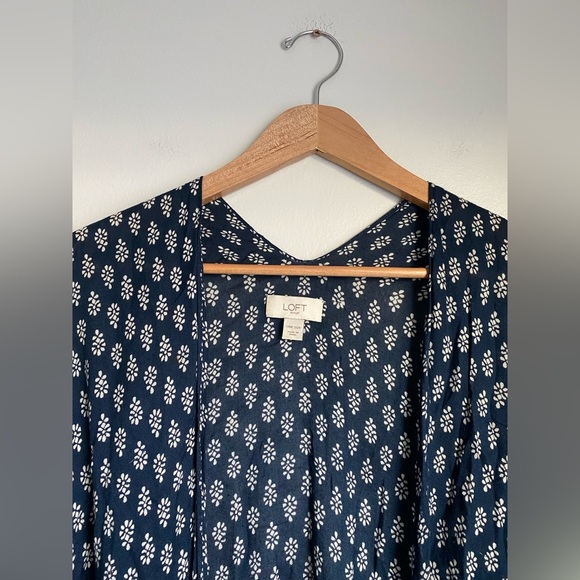 Loft Poncho Shrug Blur Floral Tribal Print Kimono Open Top Cardigan Indian Aztec - Picture 9 of 11